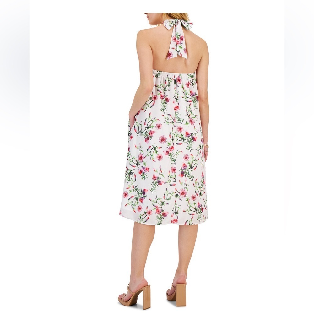 INC International Concepts NWT Floral Halter Midi Dress w Pockets Medium - Picture 6 of 8